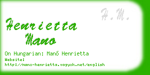 henrietta mano business card